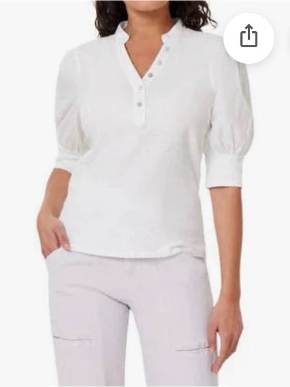 Habitual Puff-Sleeve Henley Top